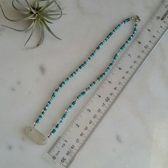 Beach Glass Necklace, Sea glass, Handcrafted by Rust Belt Raised, Turquoise - Picture 11 of 16